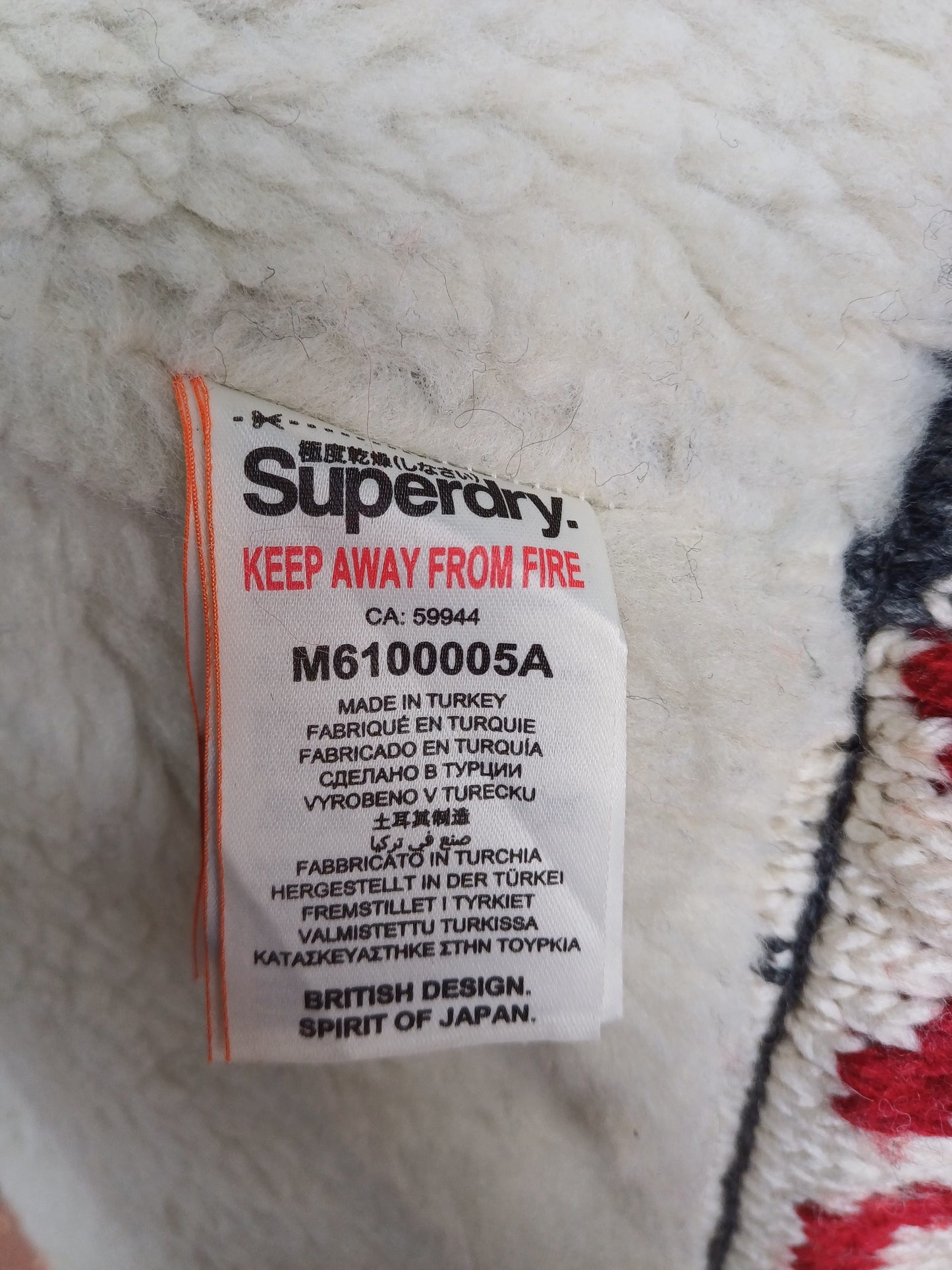 Superdry Icon Brynner Full Zip Fleece lined Knit Cardigan Sweater Jacket Mens M