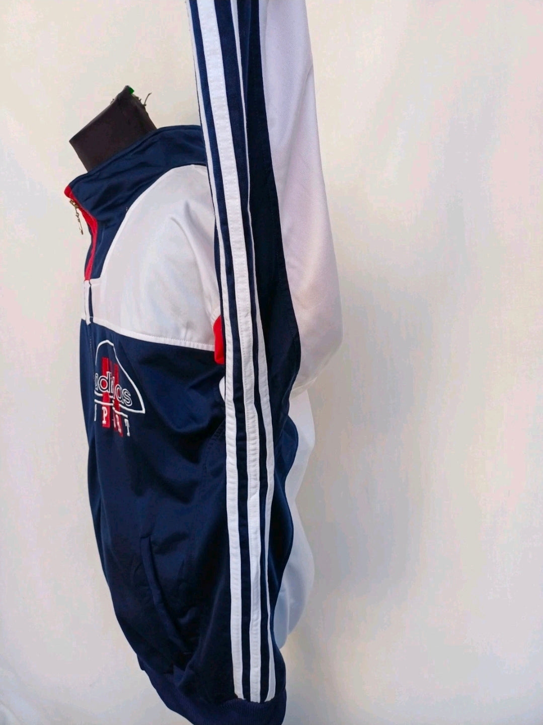 Vintage 90s Adidas Sport Zip Track Top Jacket Striped Mens M