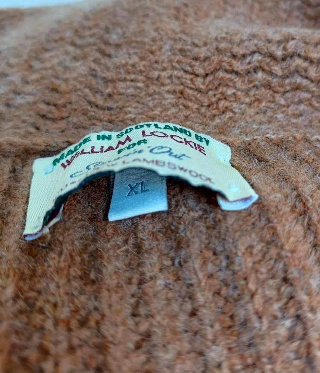 William Lockie Steppin Out Lambswool Knit Cardigan Sweater Mens XL