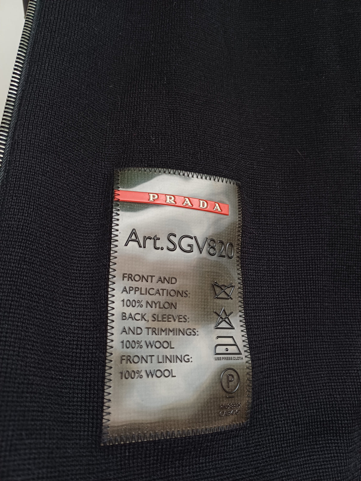 Vintage Prada Hybrid Wool/Nylon Zip-Up Cardigan Size 54