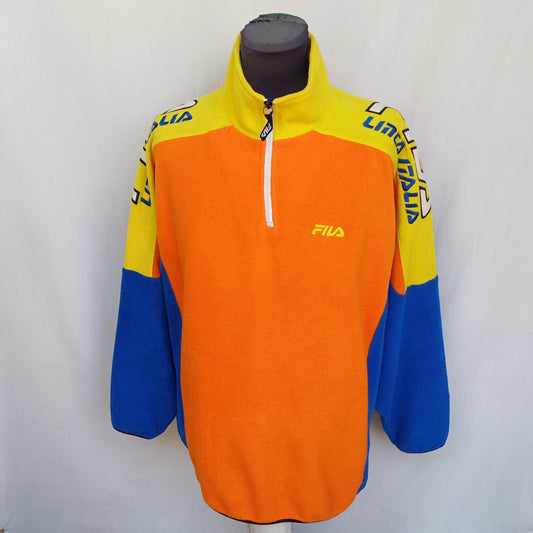 Vintage 90s Fila Linea Italia colorblock 1/4 zip fleece pullover Mens XL
