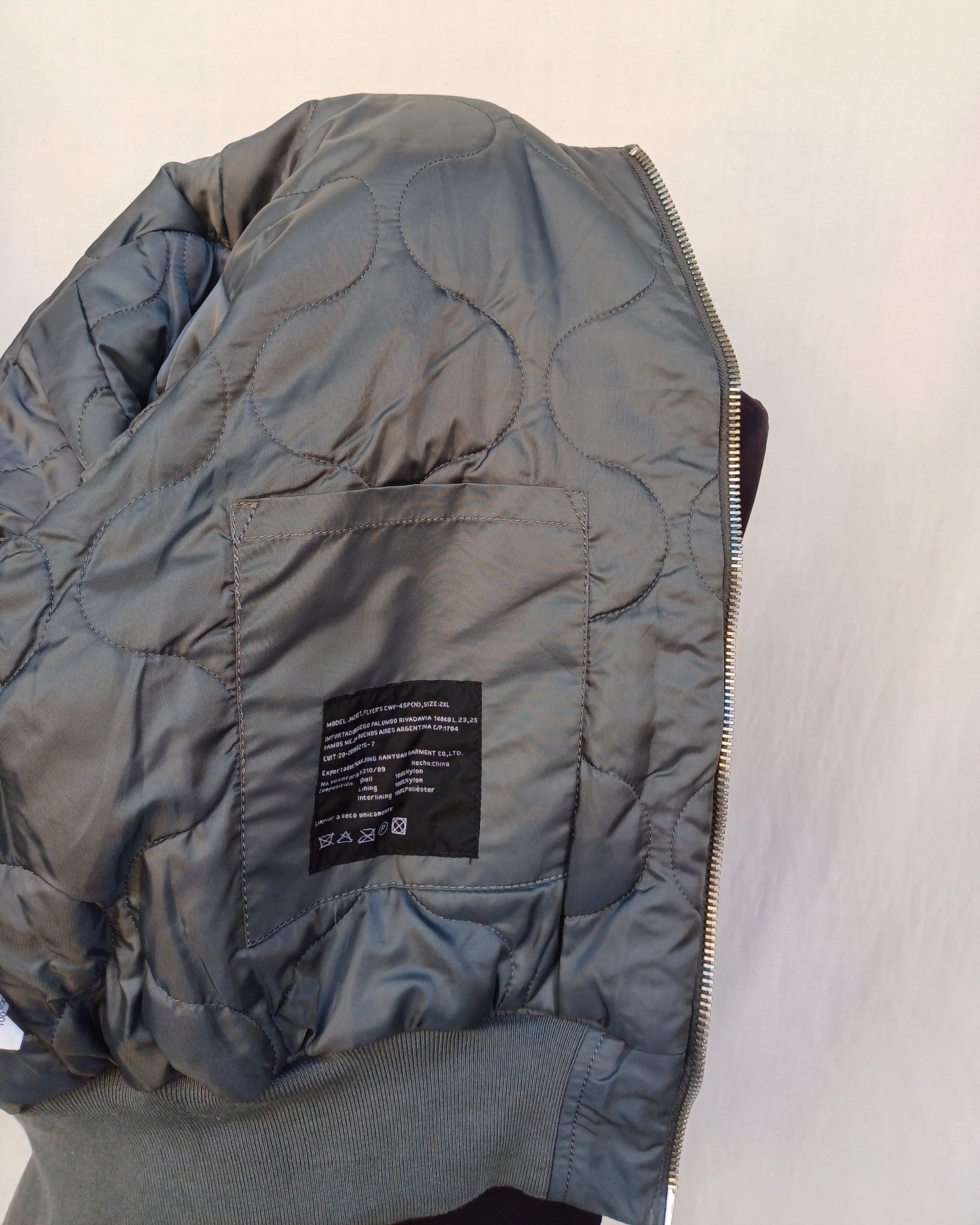 Alpha Industries CWU-45/P Full Zip Flight Bomber Jacket Size Mens 2XL