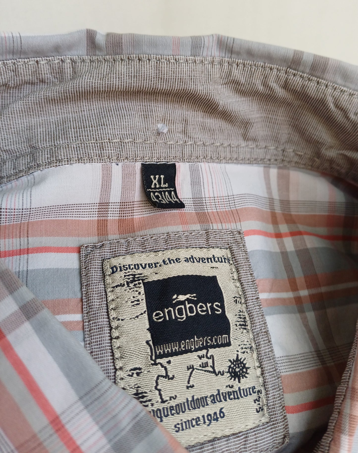 Lot Of 3 Engbers 100% Cotton Button-Up Check Shirt Size 43-44/Mens XL Oversized