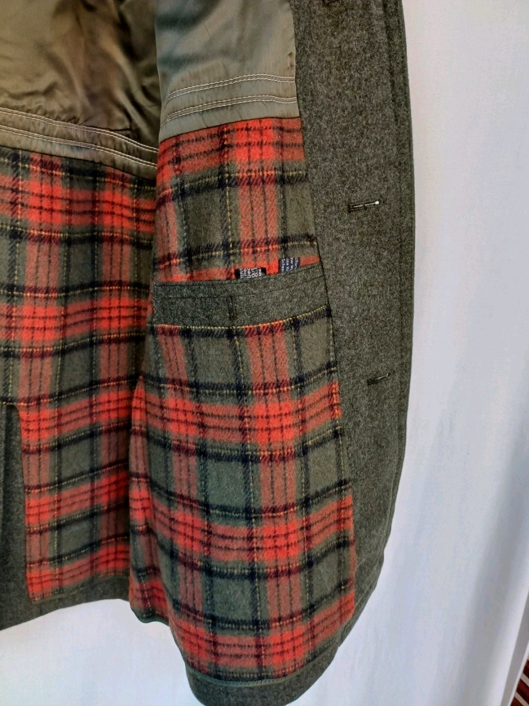 Lodenfrey Munchen Loden Mens Wool Button Coat Overcoat Size EU 52