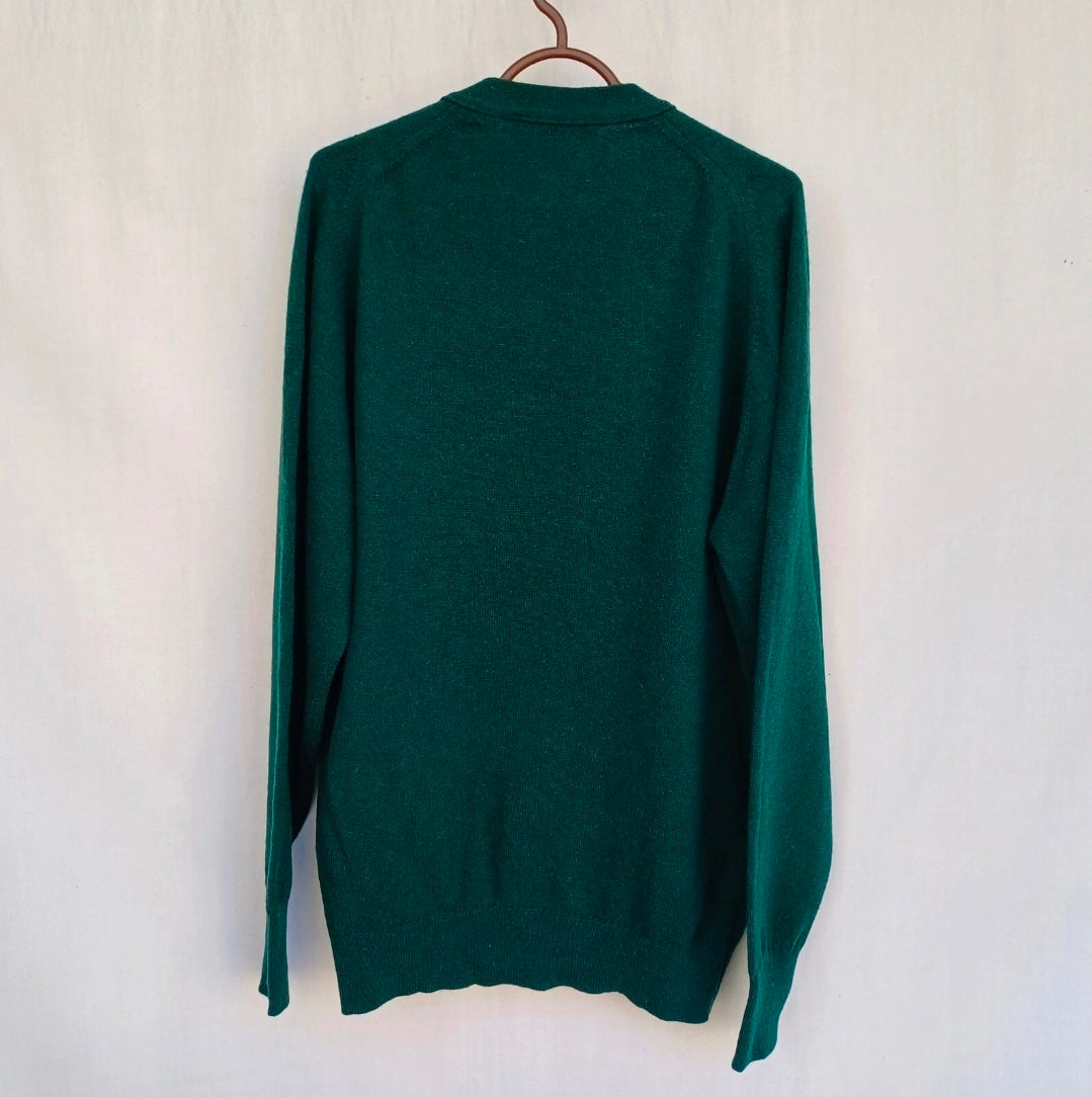 Vintage Burberrys Pure Lambswool Button Cardigan Sweater Mens L