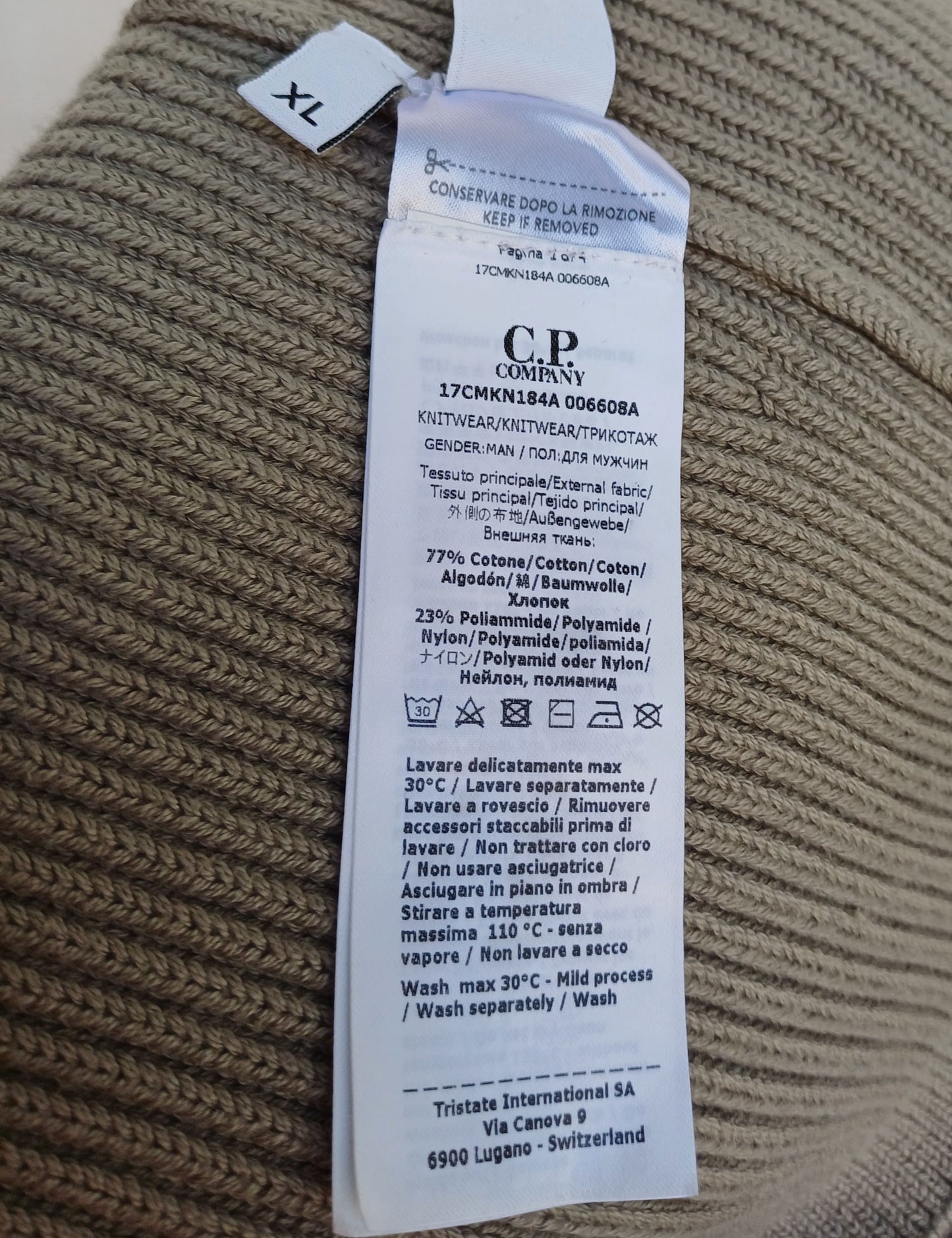 CP Company Cotton/Polyamide Roll Neck Knit Pullover Sweater Mens XL