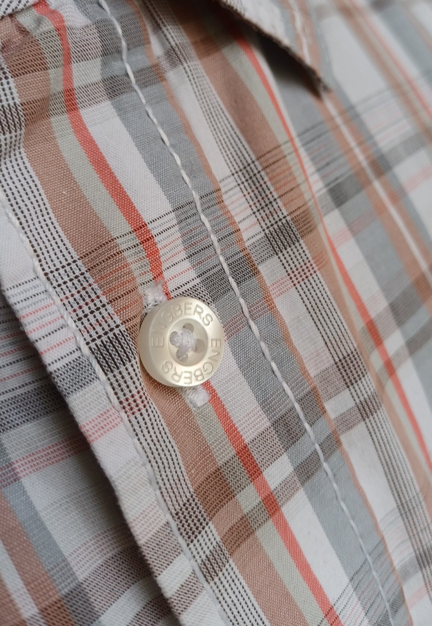 Lot Of 3 Engbers 100% Cotton Button-Up Check Shirt Size 43-44/Mens XL Oversized