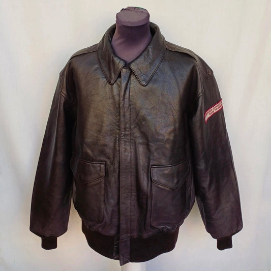 New Without Tags US Wings A-2 Goat Skin Leather Flight Bomber Jacket Dark Brown Mens 2XL