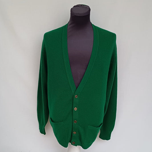 Vintage Charles Of Scotland Pure Cashmere Button Cardigan Mens XL