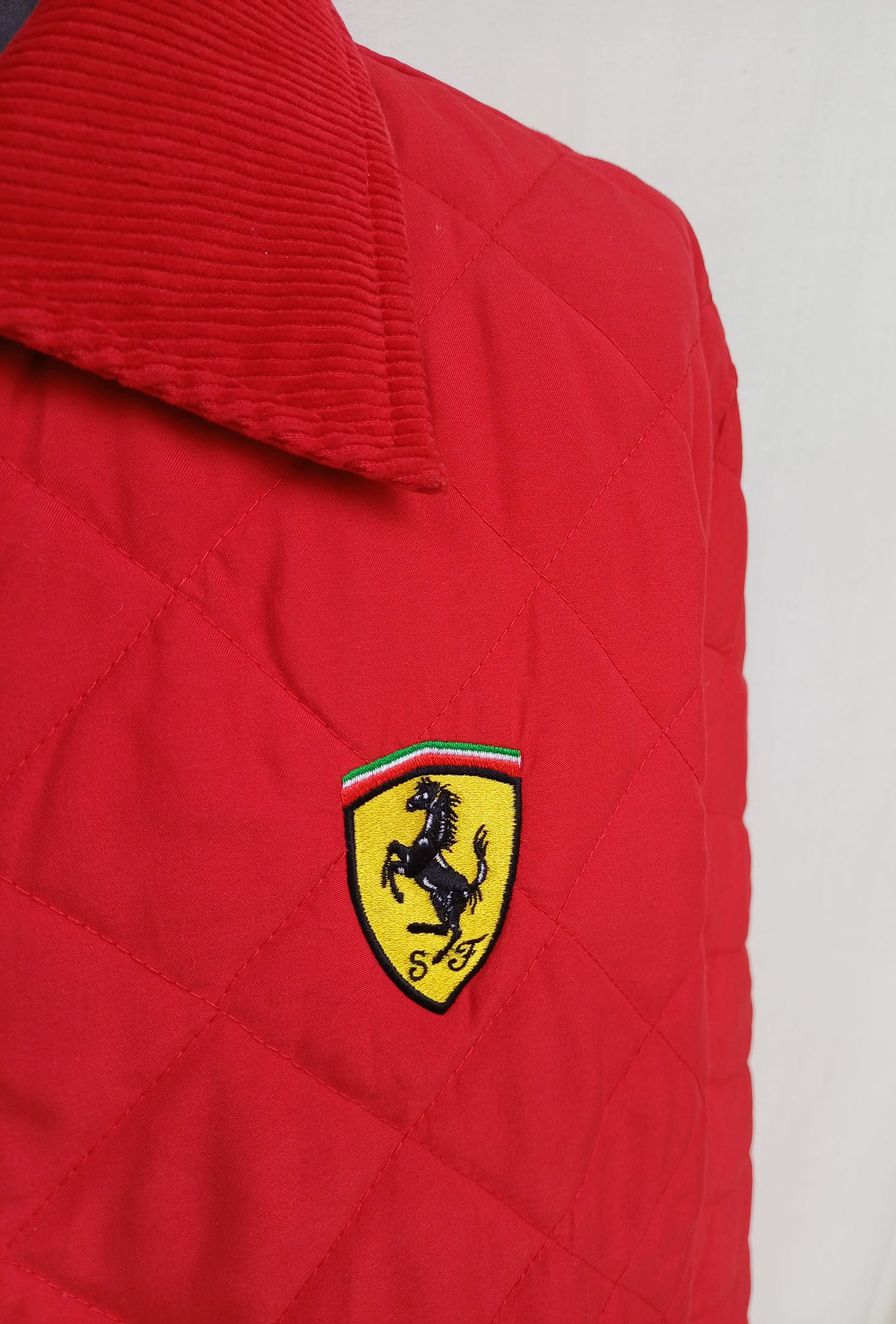 Vintage 2002 Ferrari Official Quilted Snap Padded Jacket Mens L
