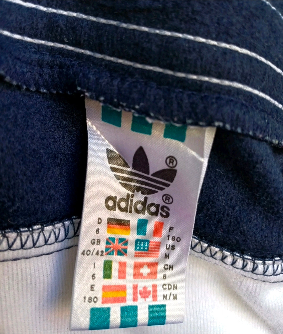 Vintage 90s Adidas Sport Zip Track Top Jacket Striped Mens M