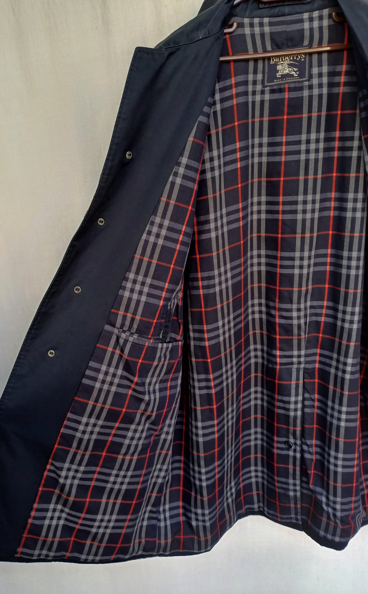 Vintage Burberrys Nova Check Lining Trench Coat Size EU 50