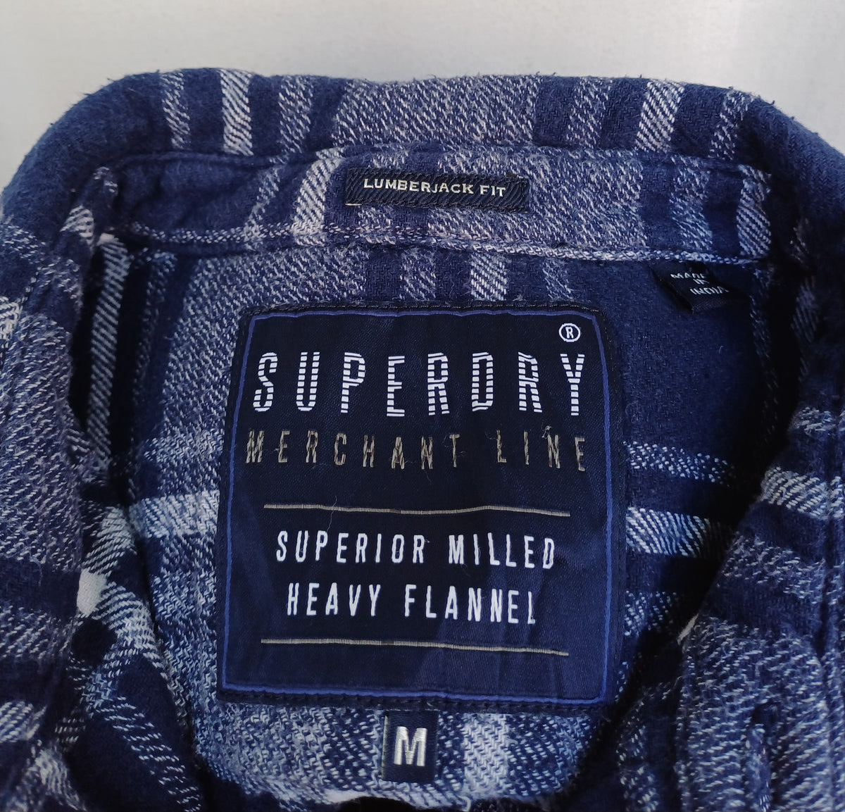 Superdry Lumberjack Fit Plaid Button-Up Flannel Shirt Mens M