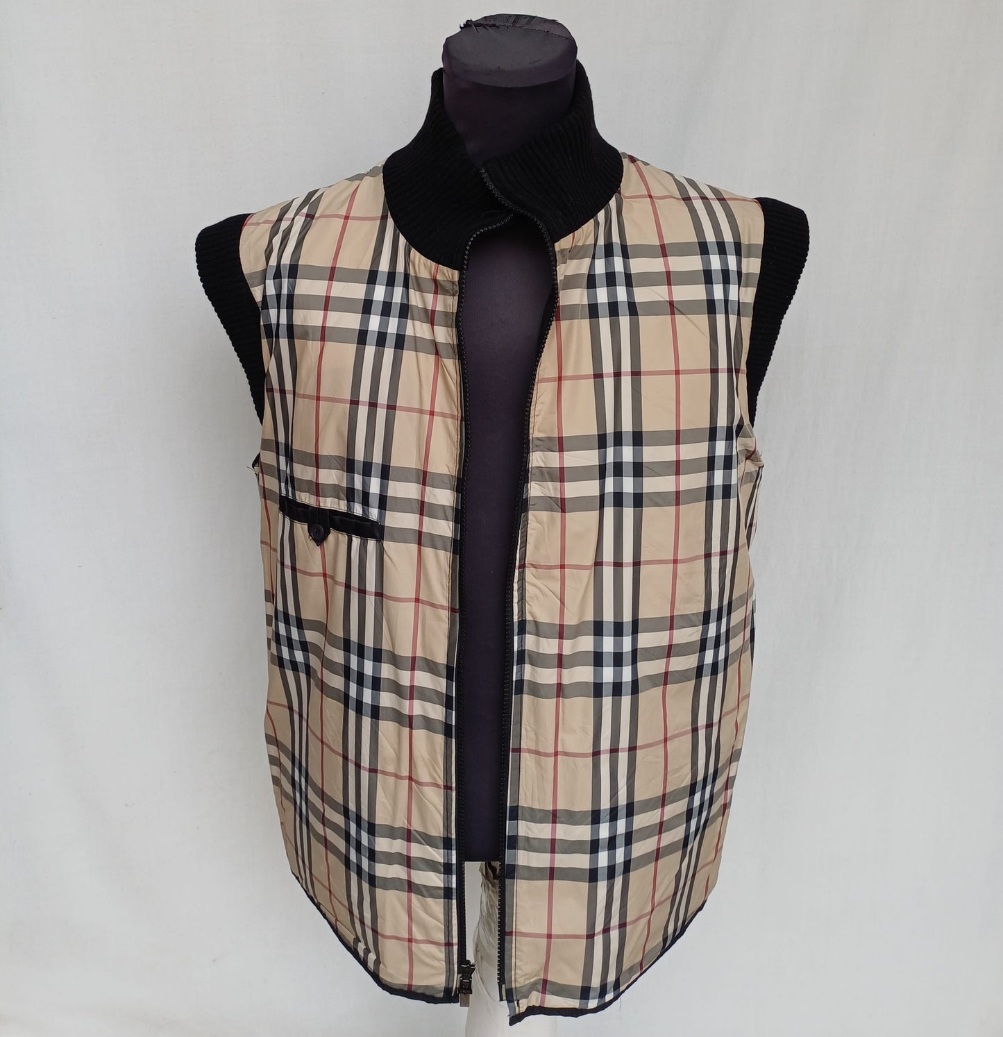 Burberry London Full Zip Quilted Vest Mens L/XL