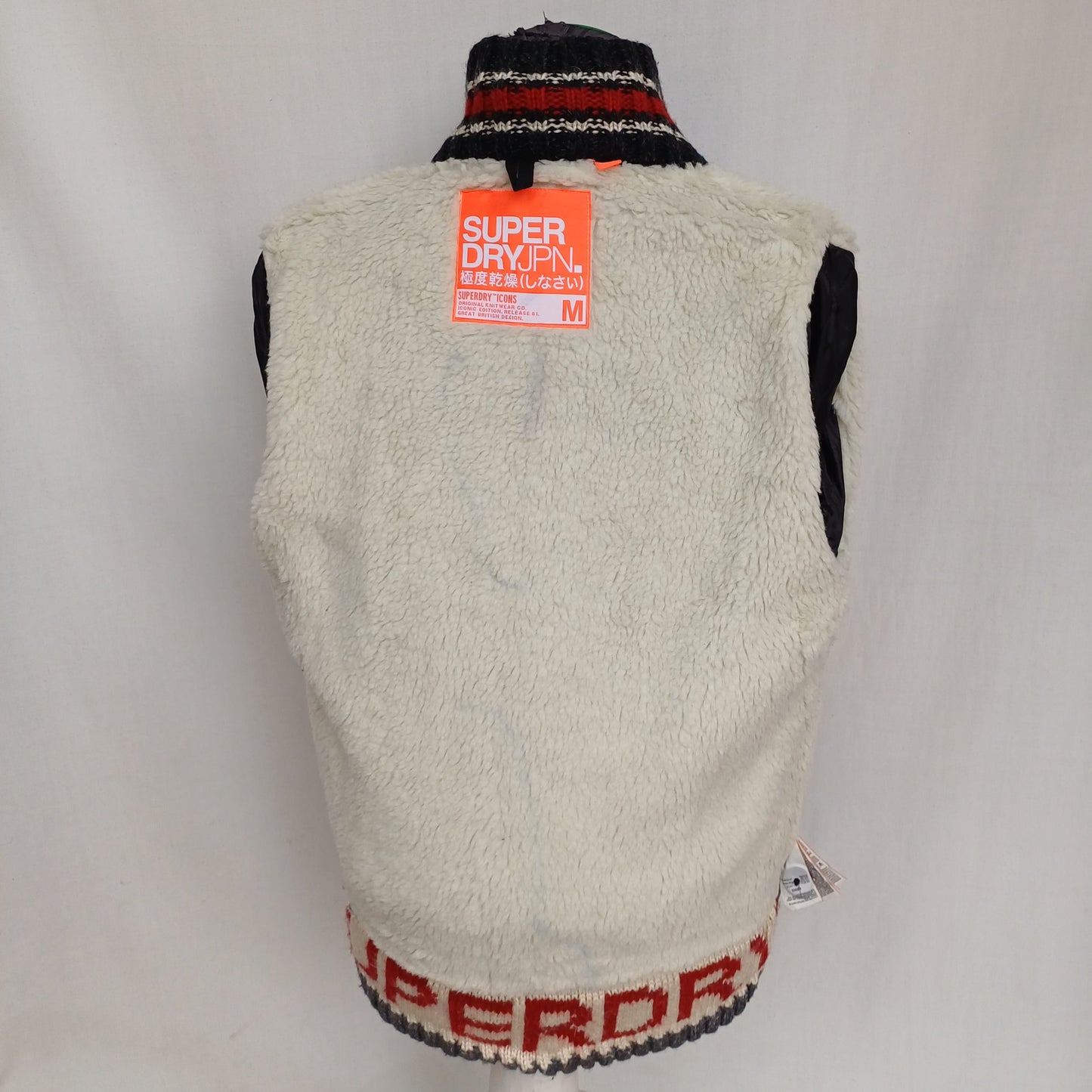 Superdry Icon Brynner Full Zip Fleece lined Knit Cardigan Sweater Jacket Mens M