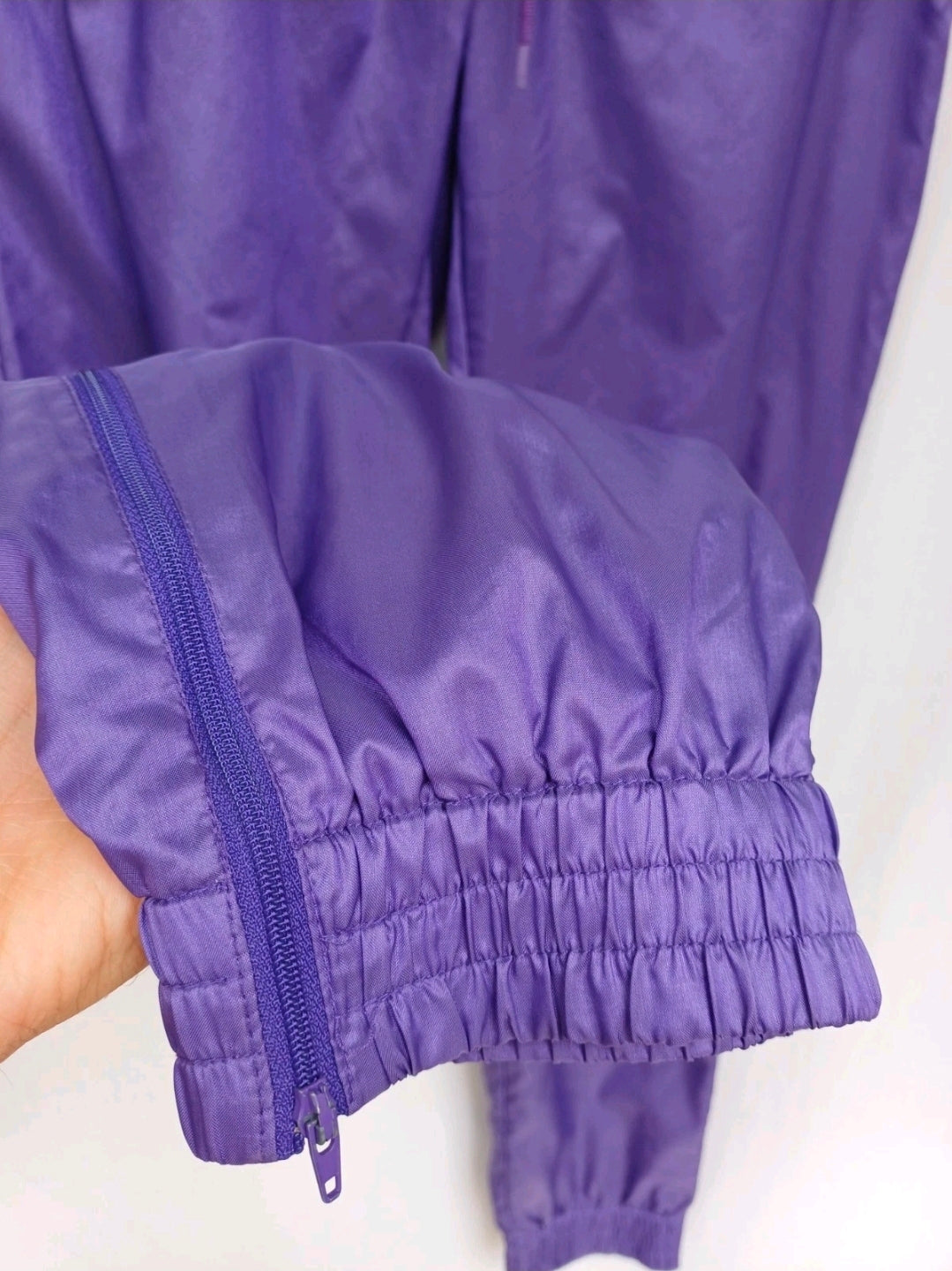 Vintage Adidas Shiny Nylon Zip Track Pants Trousers Size 4/Mens M