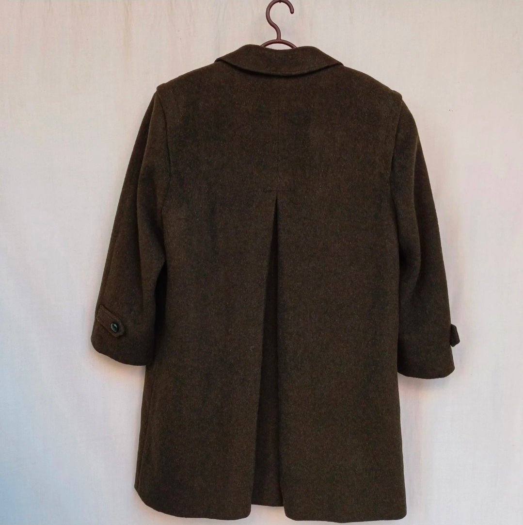 Vintage Alpen Loden Impragniert Mens Wool Button Coat Overcoat Size EU 48