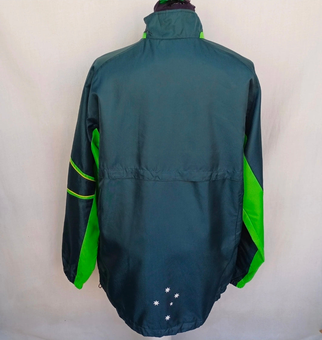 Australia Cricket Asics Zip Fleece Lining Training Top Jacket Coat Mens XL