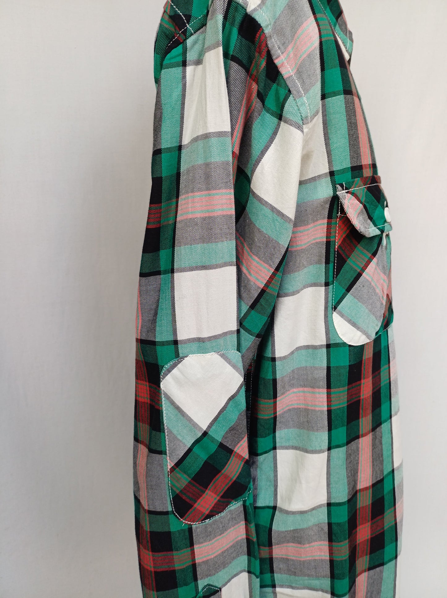 New With Tags Zara Man Checkered Plaid Cotton Button Up Flannel Shirt Mens XL