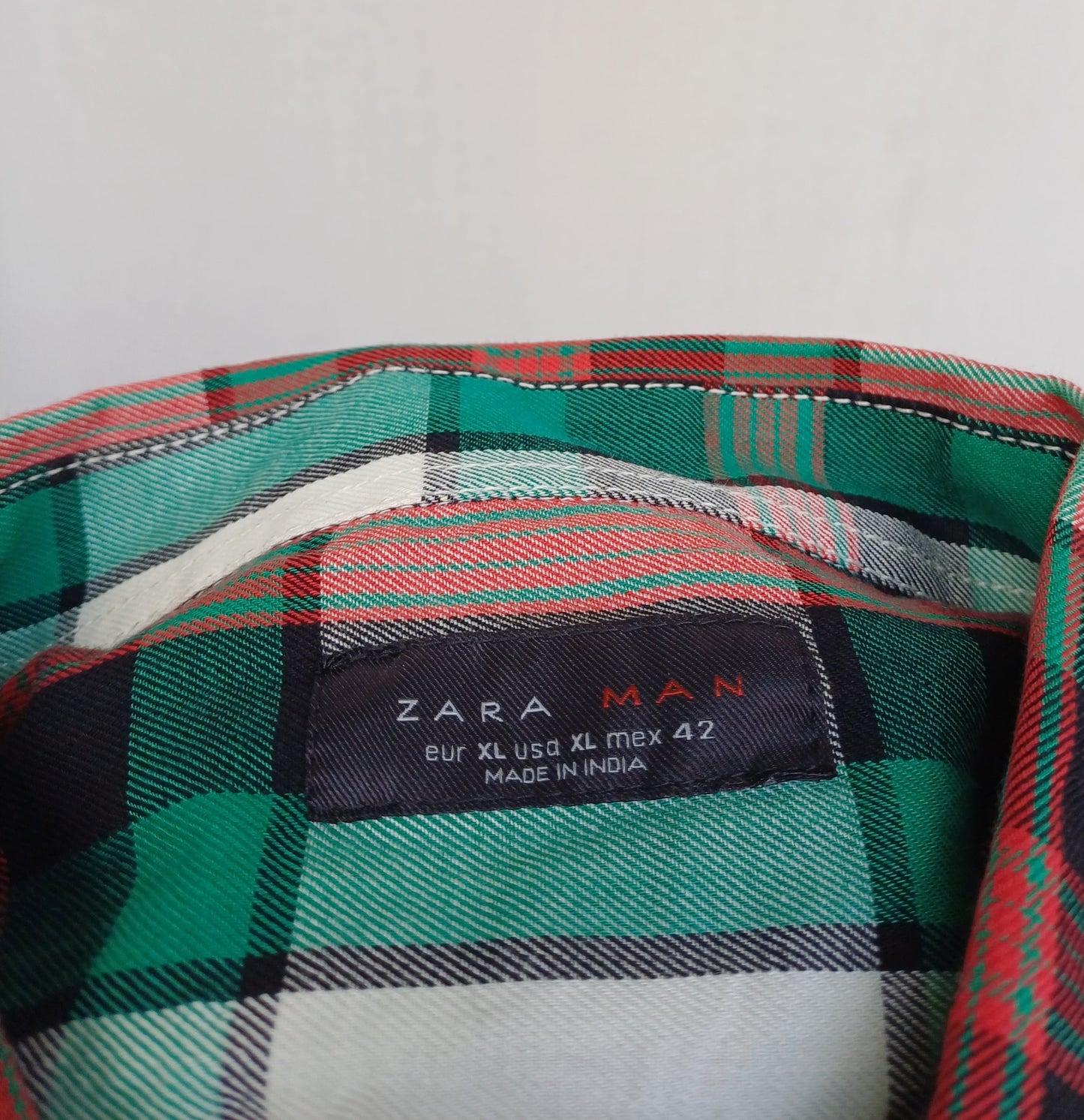 New With Tags Zara Man Checkered Plaid Cotton Button Up Flannel Shirt Mens XL