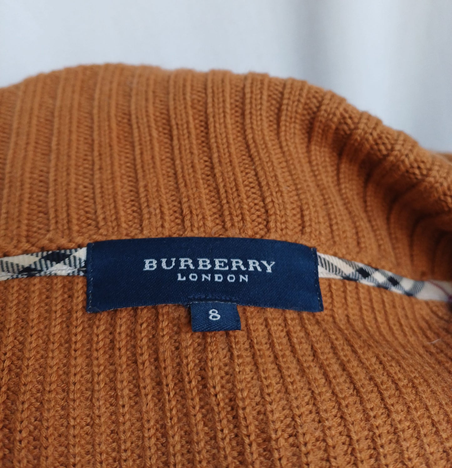 Burberry London Corduroy Wool/Acrylic Zip Cardigan Size 8/Mens XL