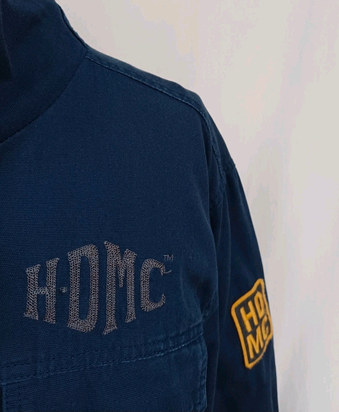 Harley Davidson Canvas Motorcycle Slim Fit Cotton Zip Jacket Mens 2XL