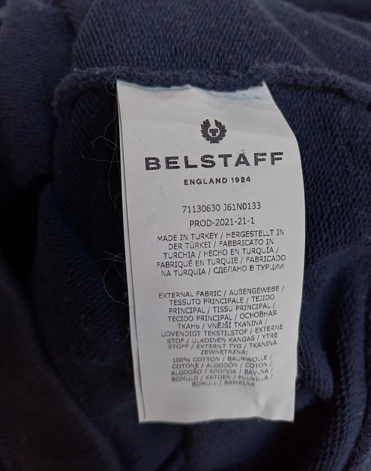 Belstaff Crew Neck Cotton Logo Sweatshirt Mens M