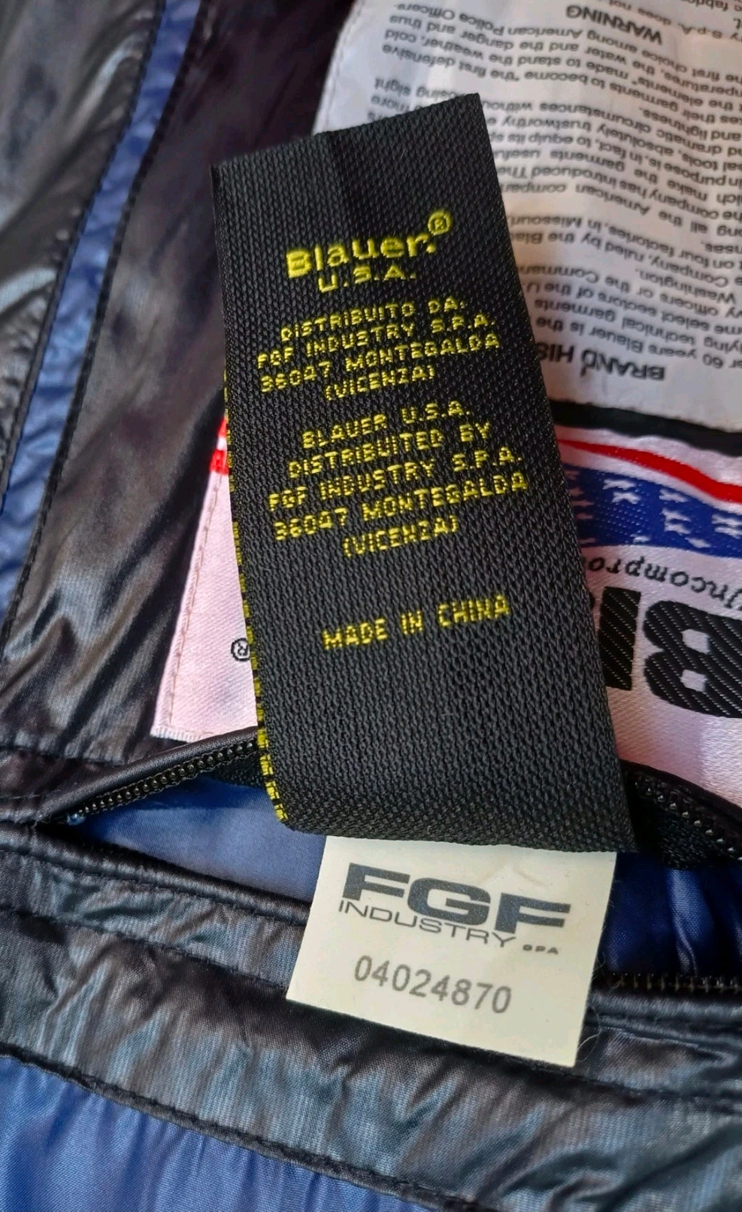 Blauer USA Womens Zip/Button Raccoon Fur Quilted Down Puffer Jacket Size XS