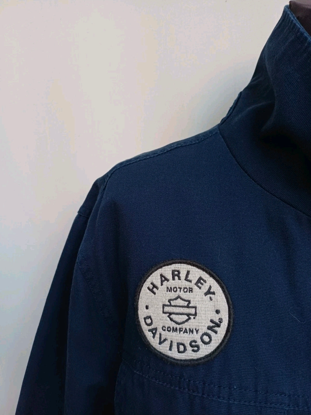 Harley Davidson Canvas Motorcycle Slim Fit Cotton Zip Jacket Mens 2XL