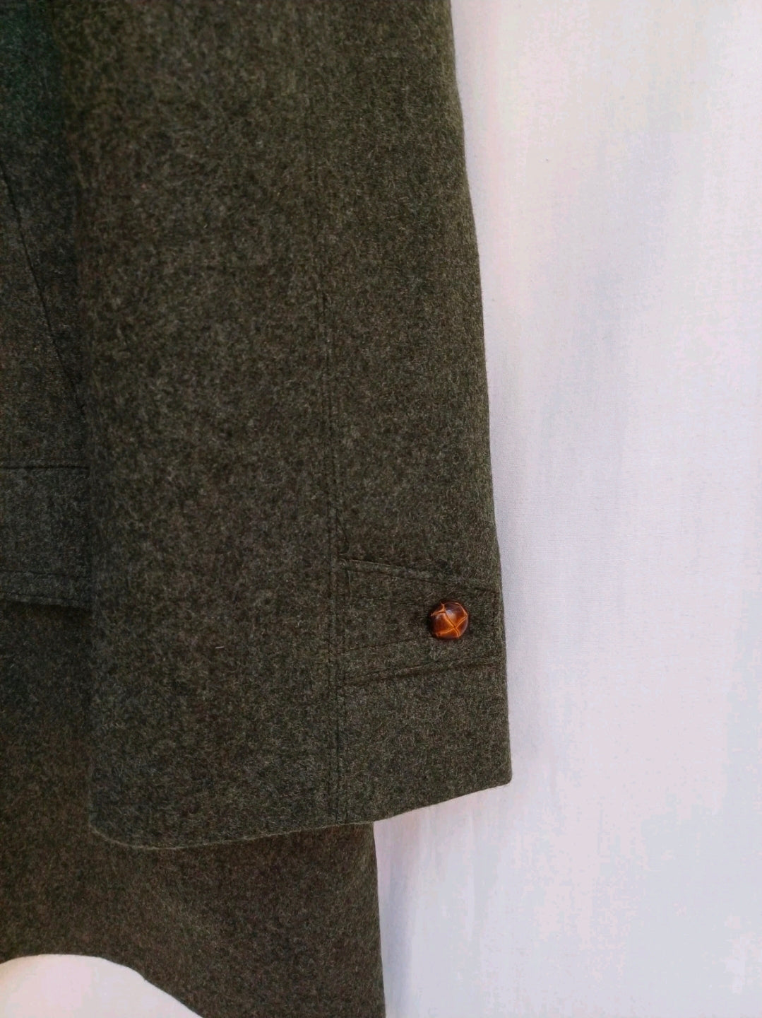 Lodenfrey Munchen Loden Mens Wool Button Coat Overcoat Size EU 52