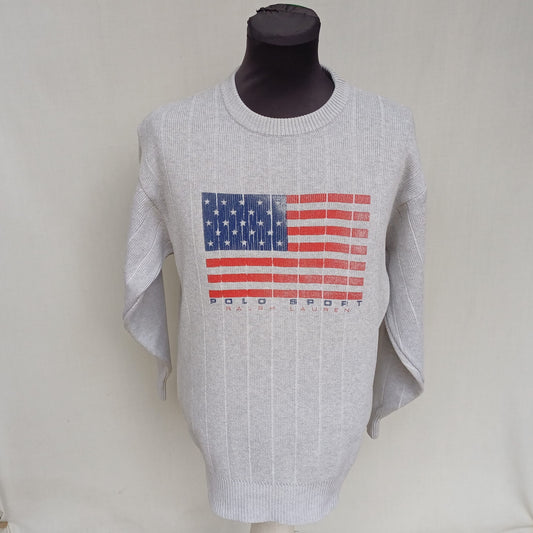 Vintage Polo Sport Ralph Lauren Crew Neck Cotton Pullover Sweatshirt Mens L