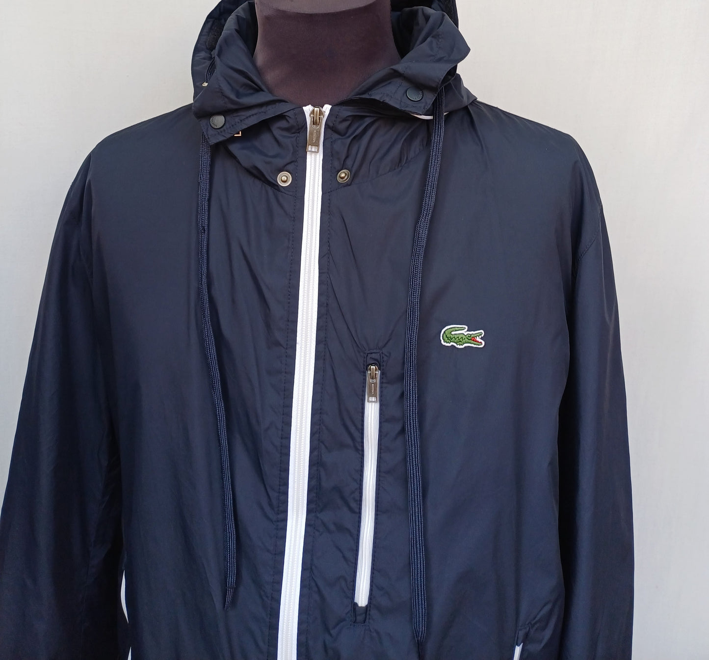 Lacoste Full Zip Nylon Hooded Jacket Size 52/Men's M