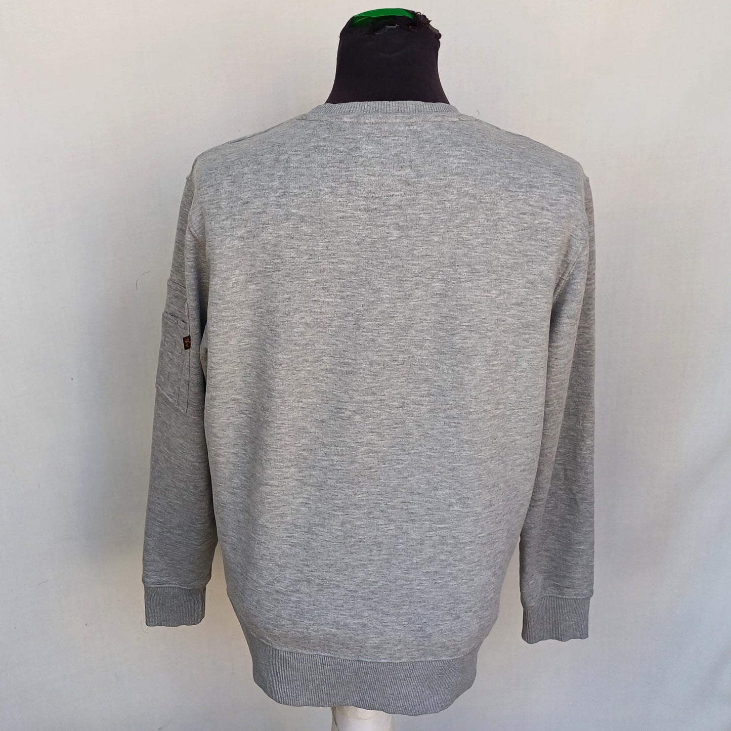 Alpha Industries Camo Print Crew Neck Cotton Pullover Sweatshirt Gray Mens S