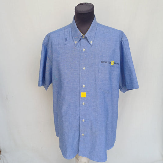 Fernando Alonso Signed Renault F1 team Formula One Button Shirt Mens XL