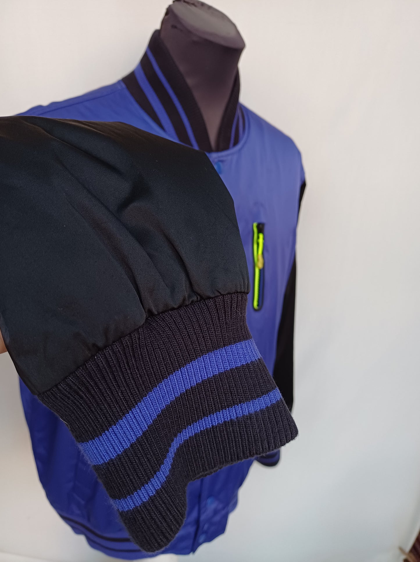 Nike Neon Lining Button Varsity Jacket Mens L