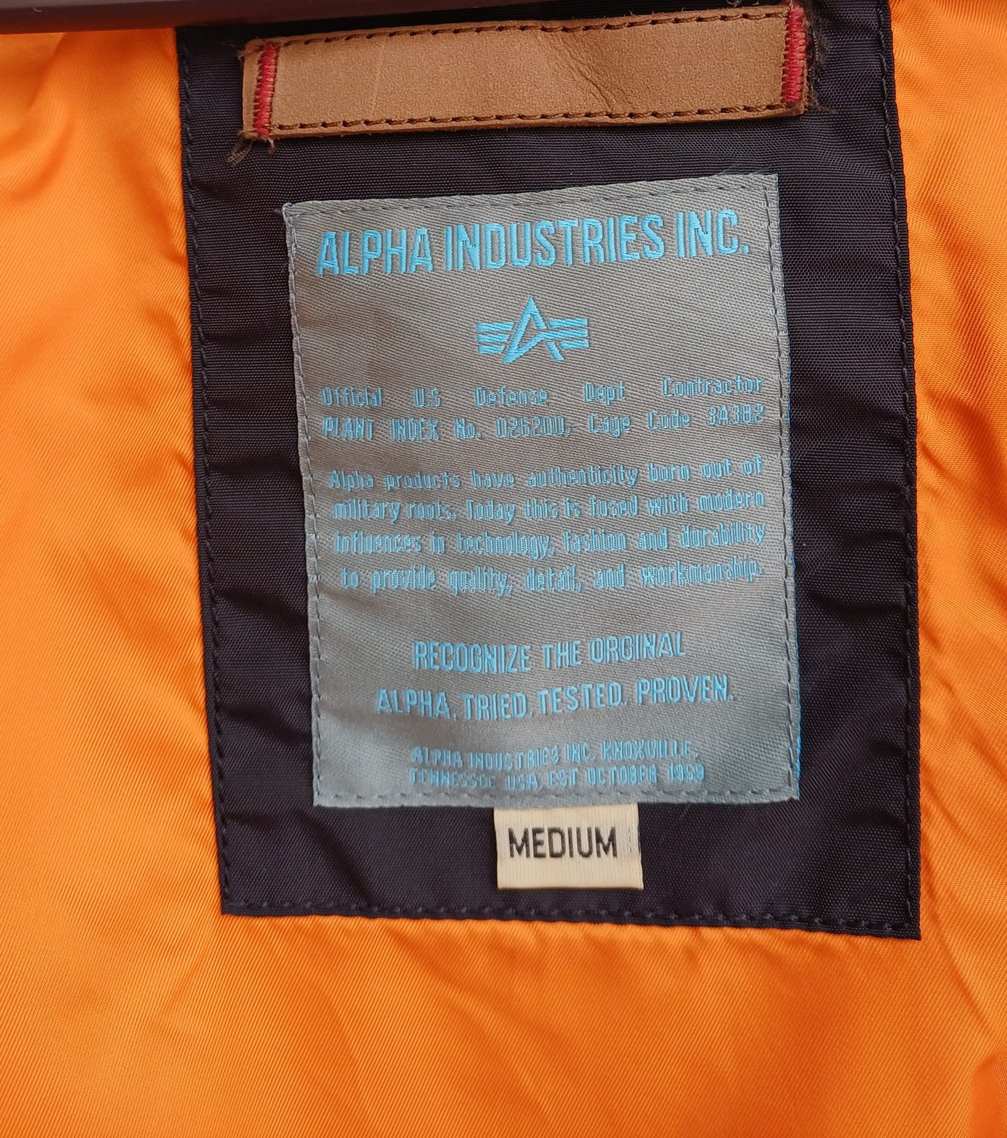 Alpha Industries Full Zip MA-1 Bomber Jacket Size Boys M
