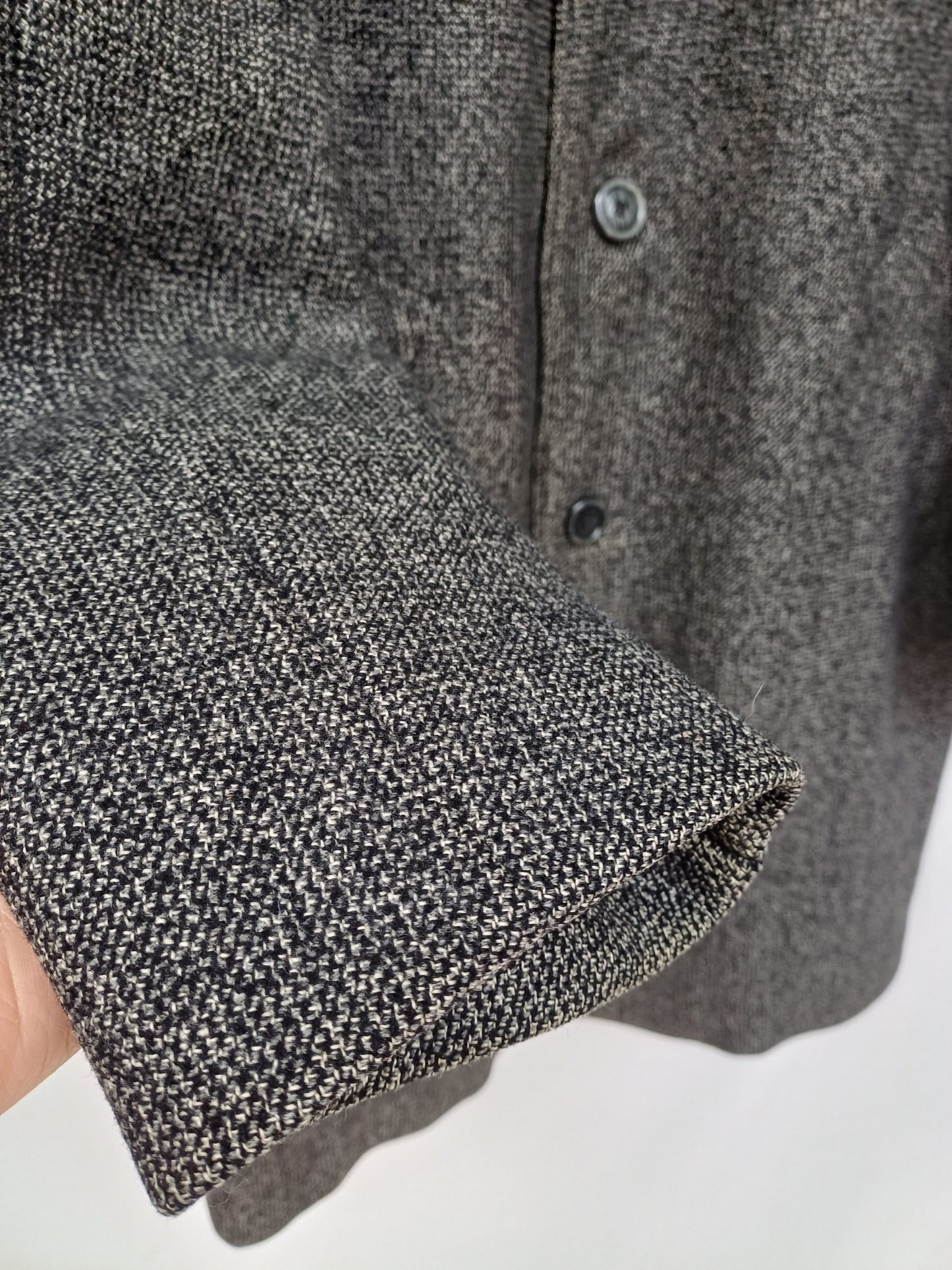 Lambtex Worthy Mens Pure Wool Button Coat Long Overcoat EU 52