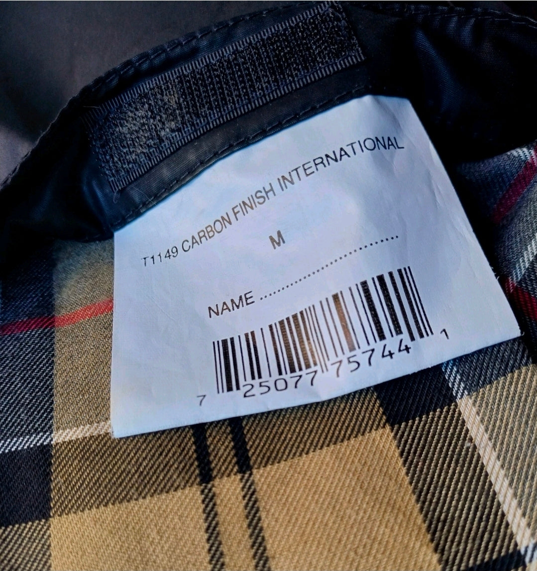 Barbour T1149 Carbon Finish International Jacket Zip/Snap Coat Mens M