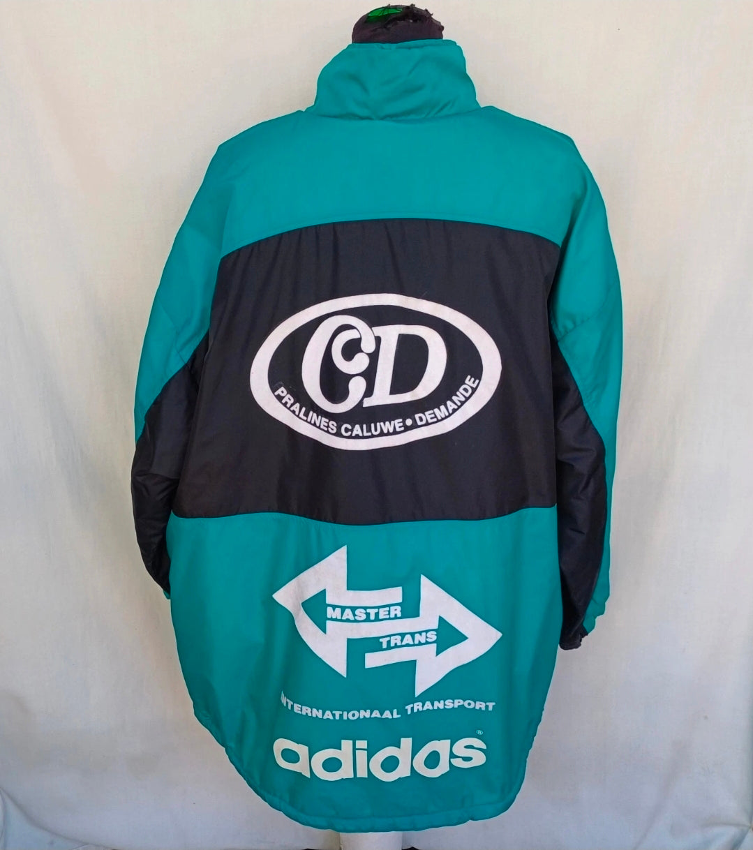 Vintage 90s Adidas Bench Coat Long Padded Jacket Mens XL
