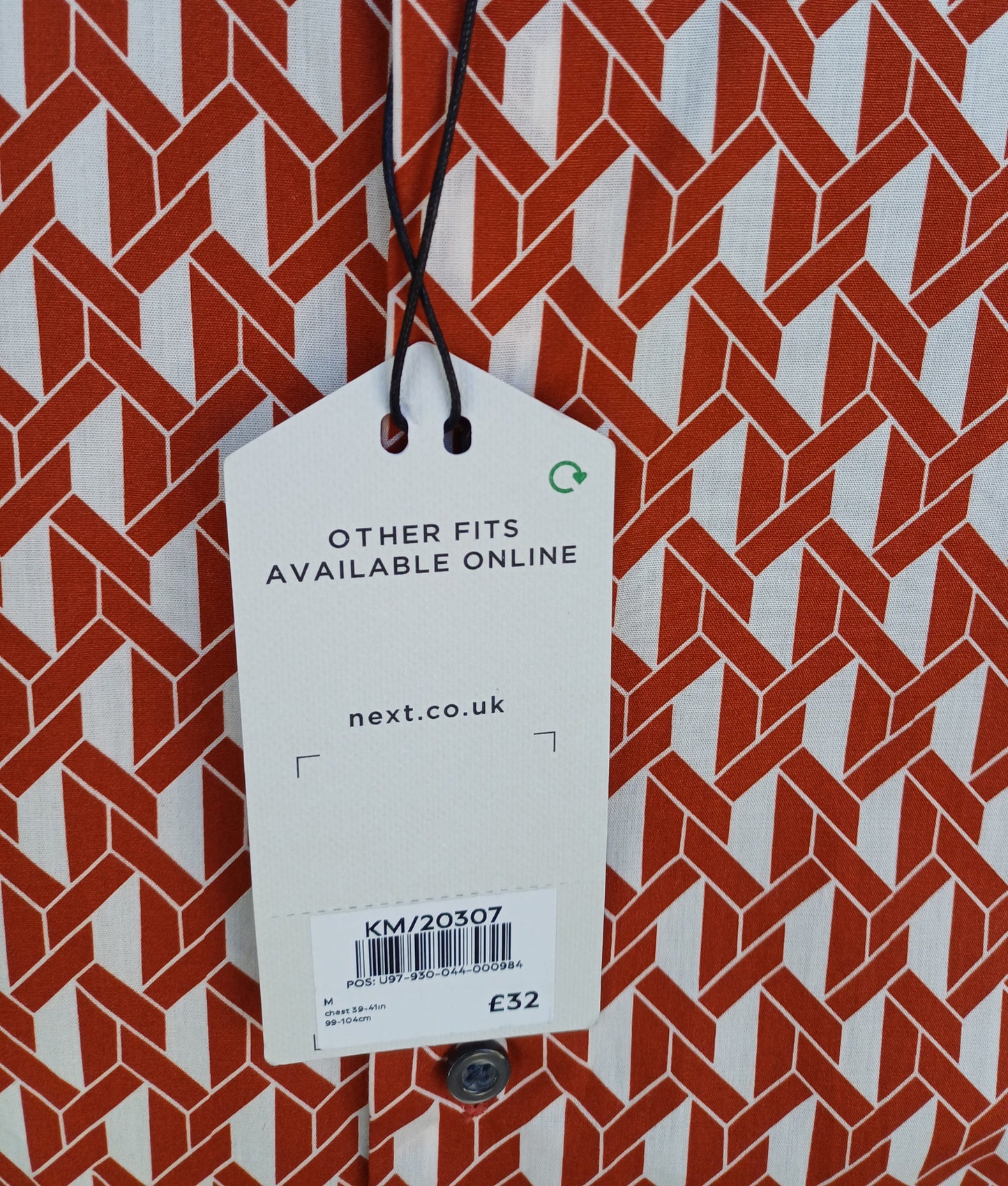New With Tags Next Regular Fit Cotton Button Down Shirt Mens M RRP £32
