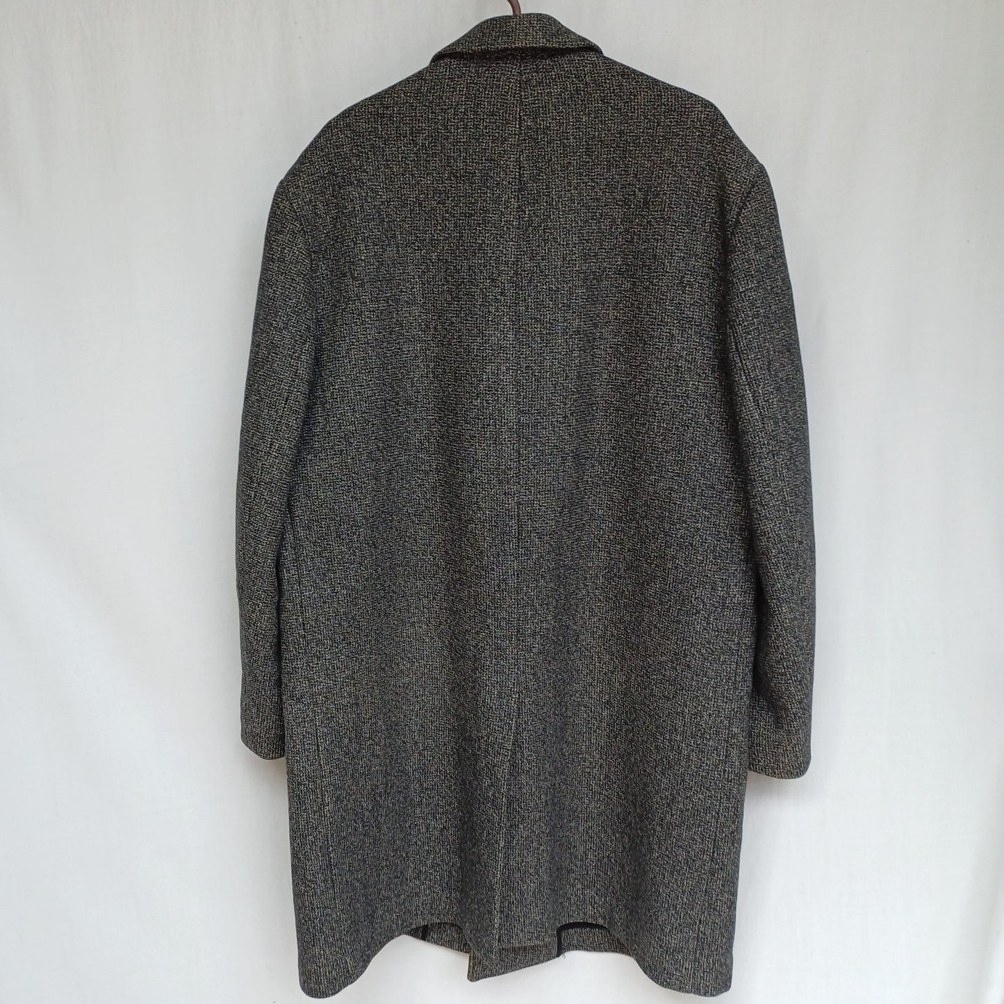 Lambtex Worthy Mens Pure Wool Button Coat Long Overcoat EU 52