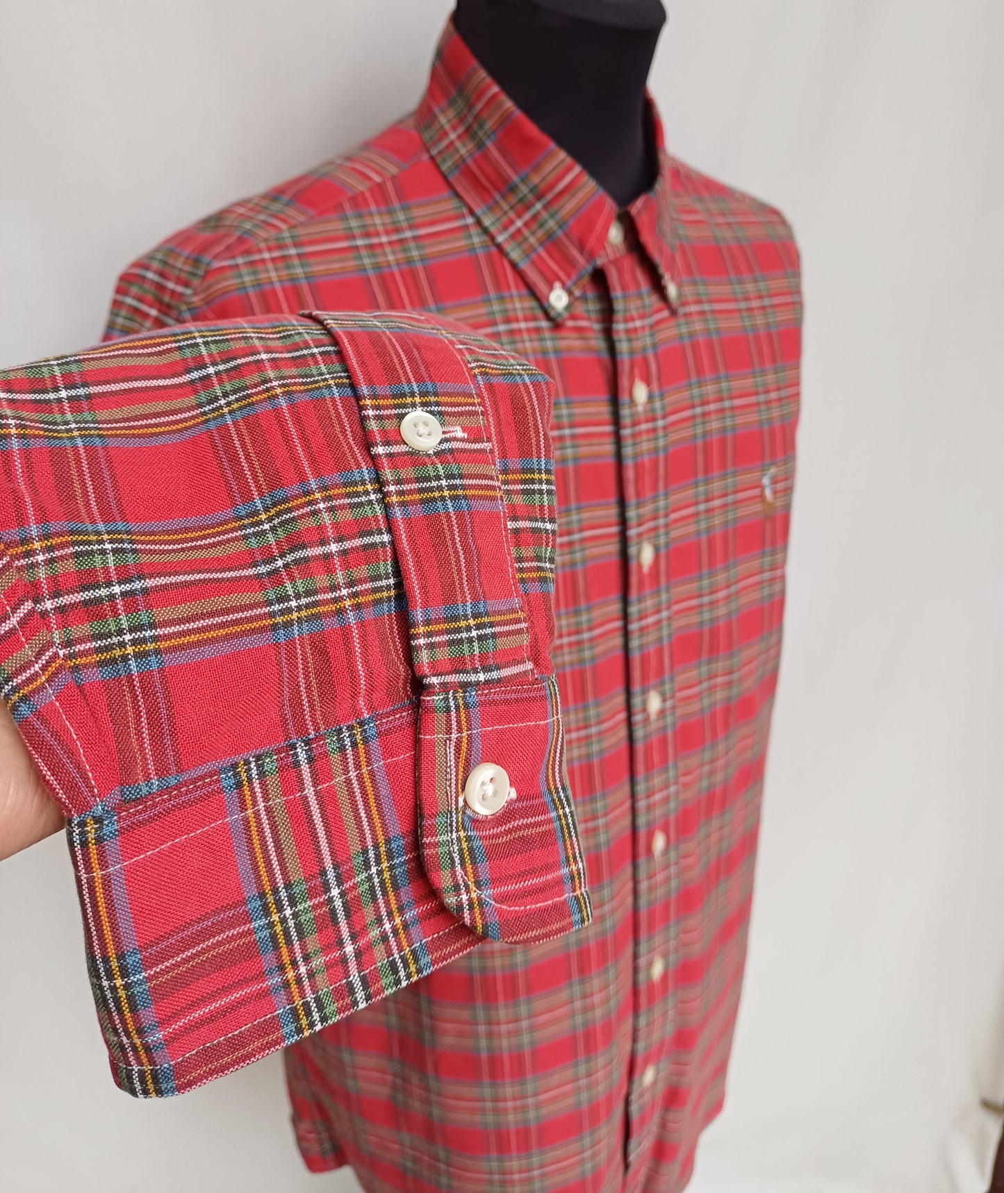 Ralph Lauren Classic Fit Plaid Button Down Long Sleeve shirt Mens M