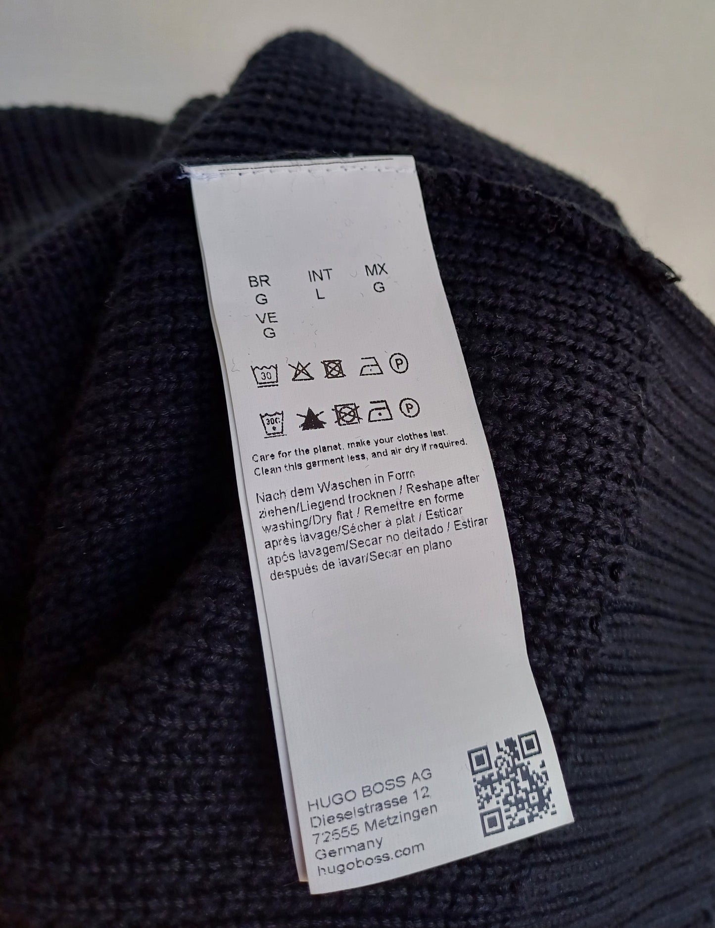 New Without Tags Hugo Cotton Zip Pullover Sweater Mens L