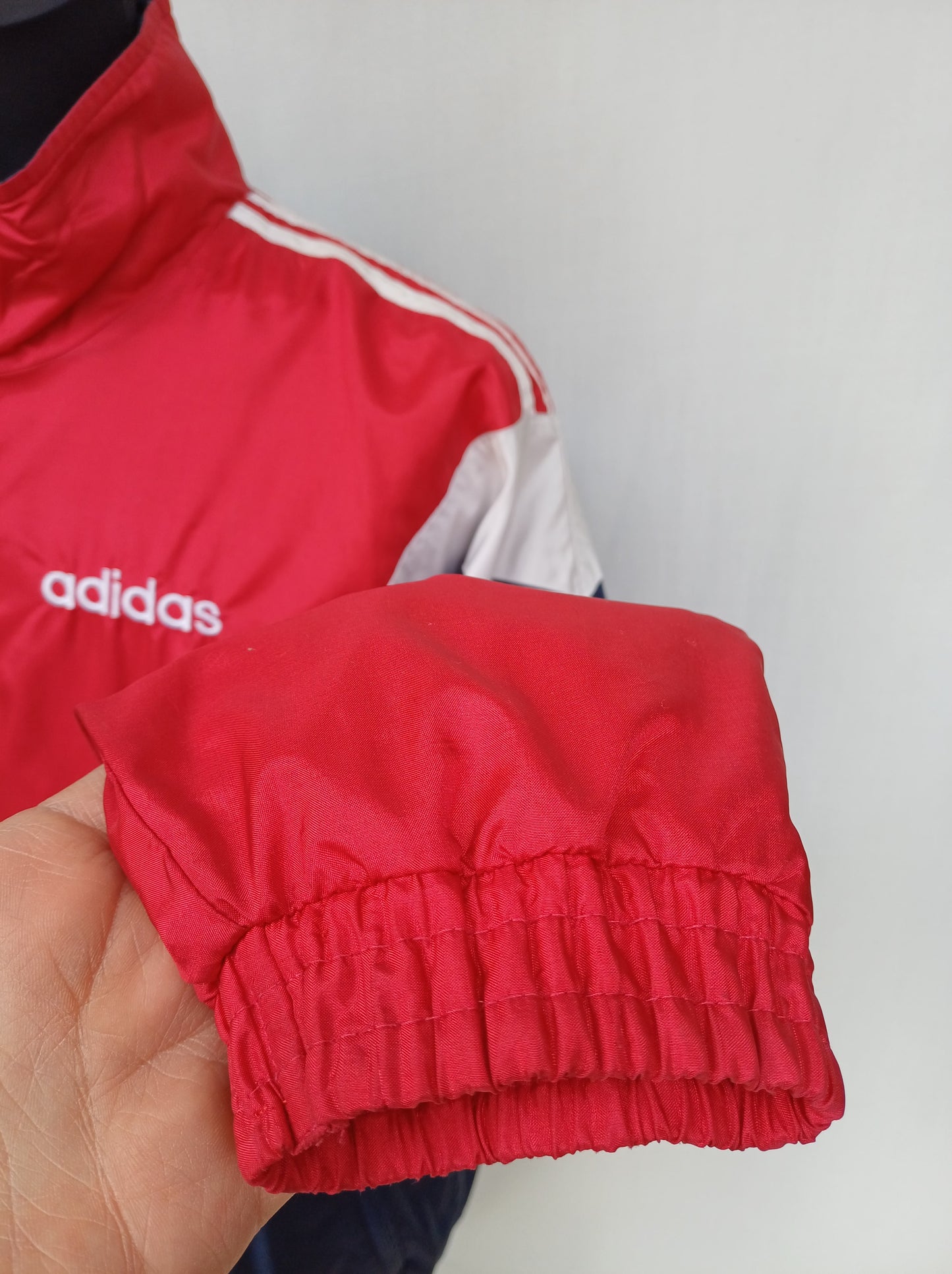Vintage 90s Adidas Nylon Zip Track Top Jacket Mens M