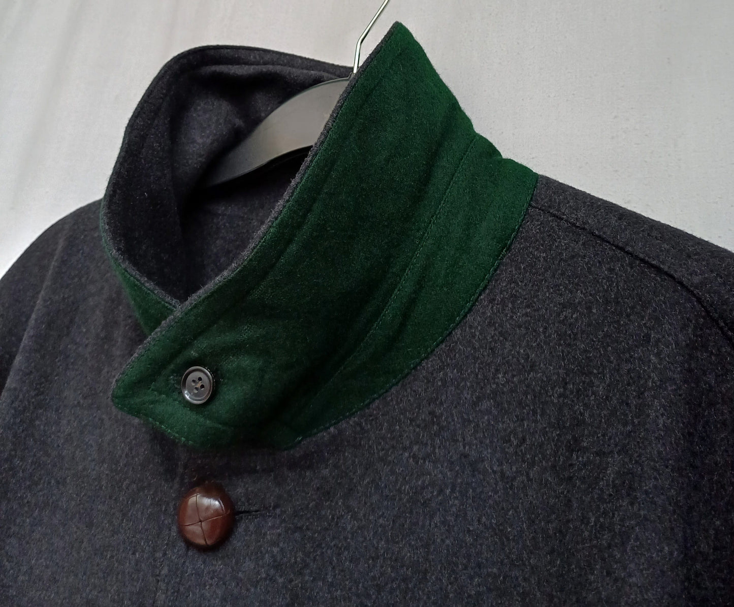 Lodenfrey Mens Wool/Cashmere Button Long Coat Overcoat Size EU 58/60-2XL/3XL