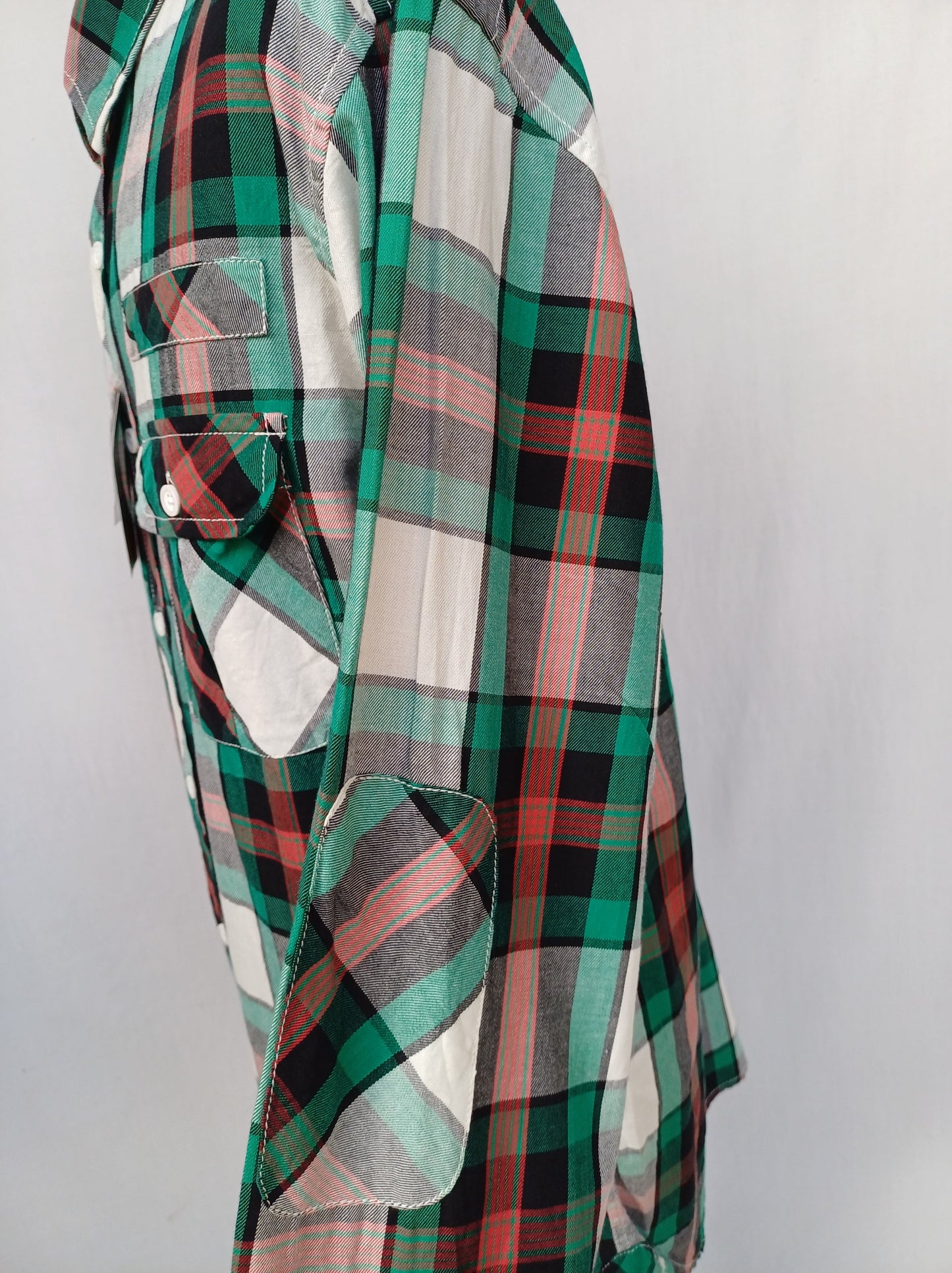 New With Tags Zara Man Checkered Plaid Cotton Button Up Flannel Shirt Mens XL