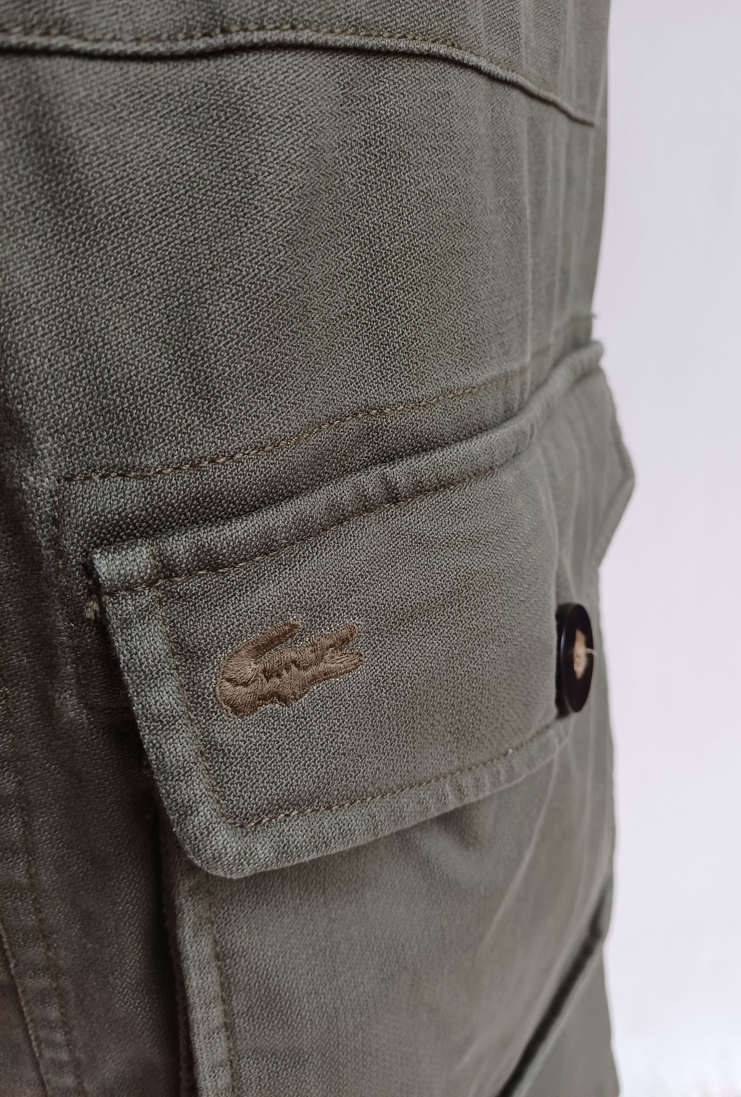 Lacoste Zip/Button Multi-Pockets Field Mens Hooded Jacket EU 50/Mens M/L