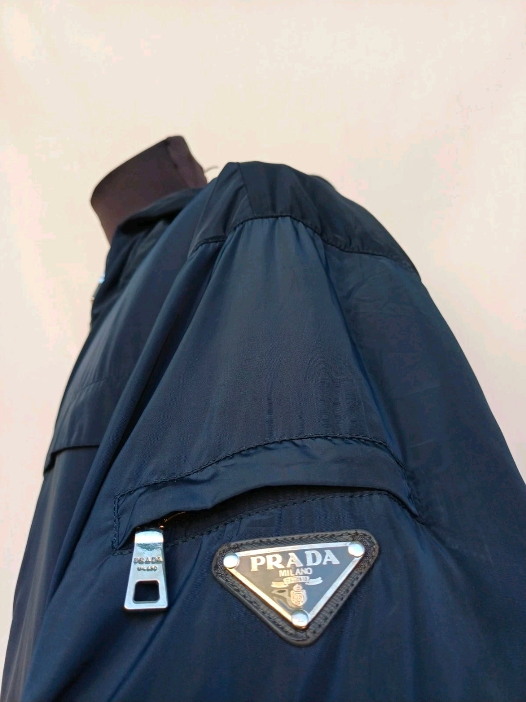 Prada SGH466 NylonPU Resin Coated Hooded Jacket Full Zip Coat Size 54
