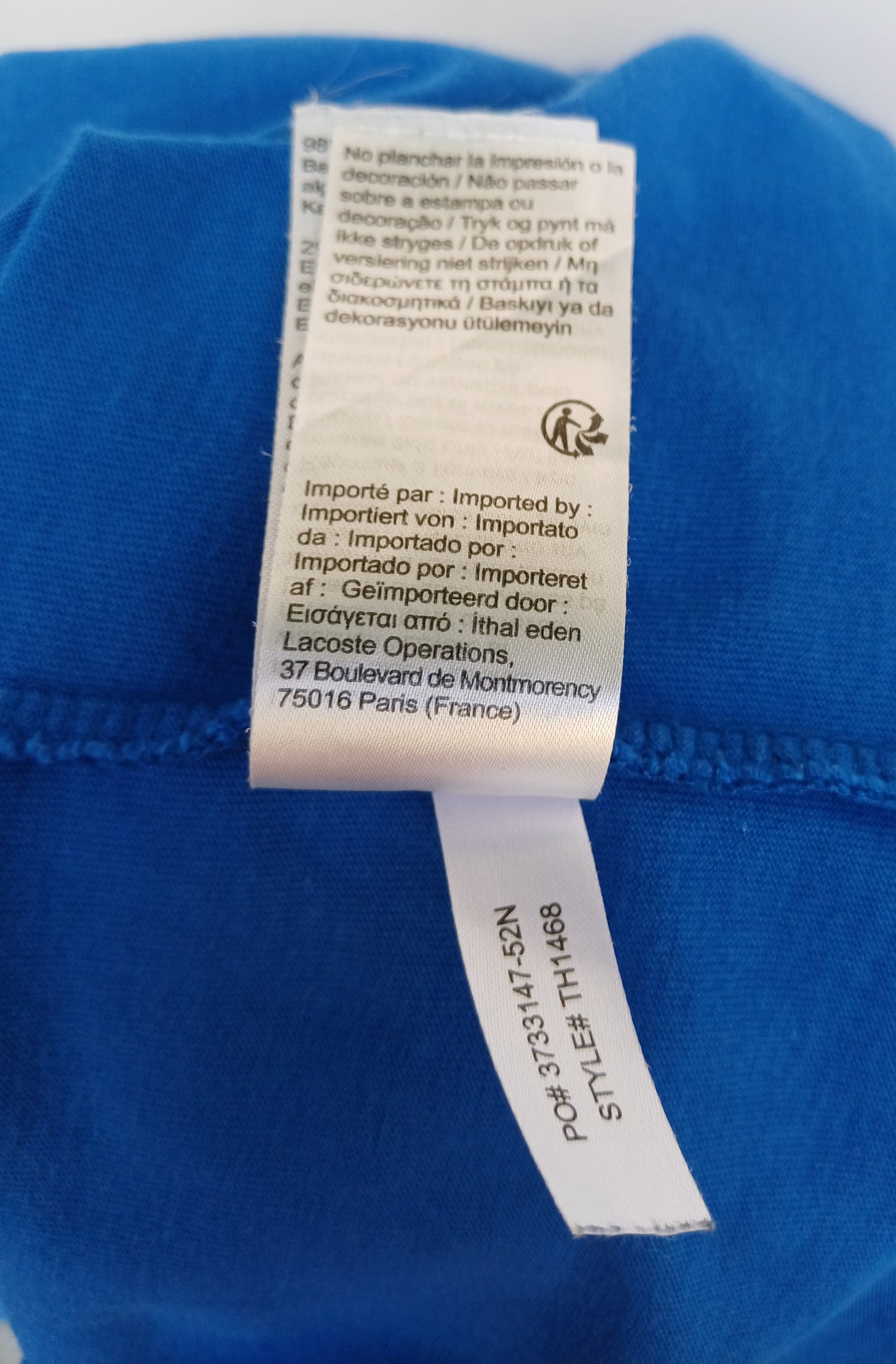 Lacoste relaxed Fit Cotton Taped Logo T-Shirt Size 3/Mens S