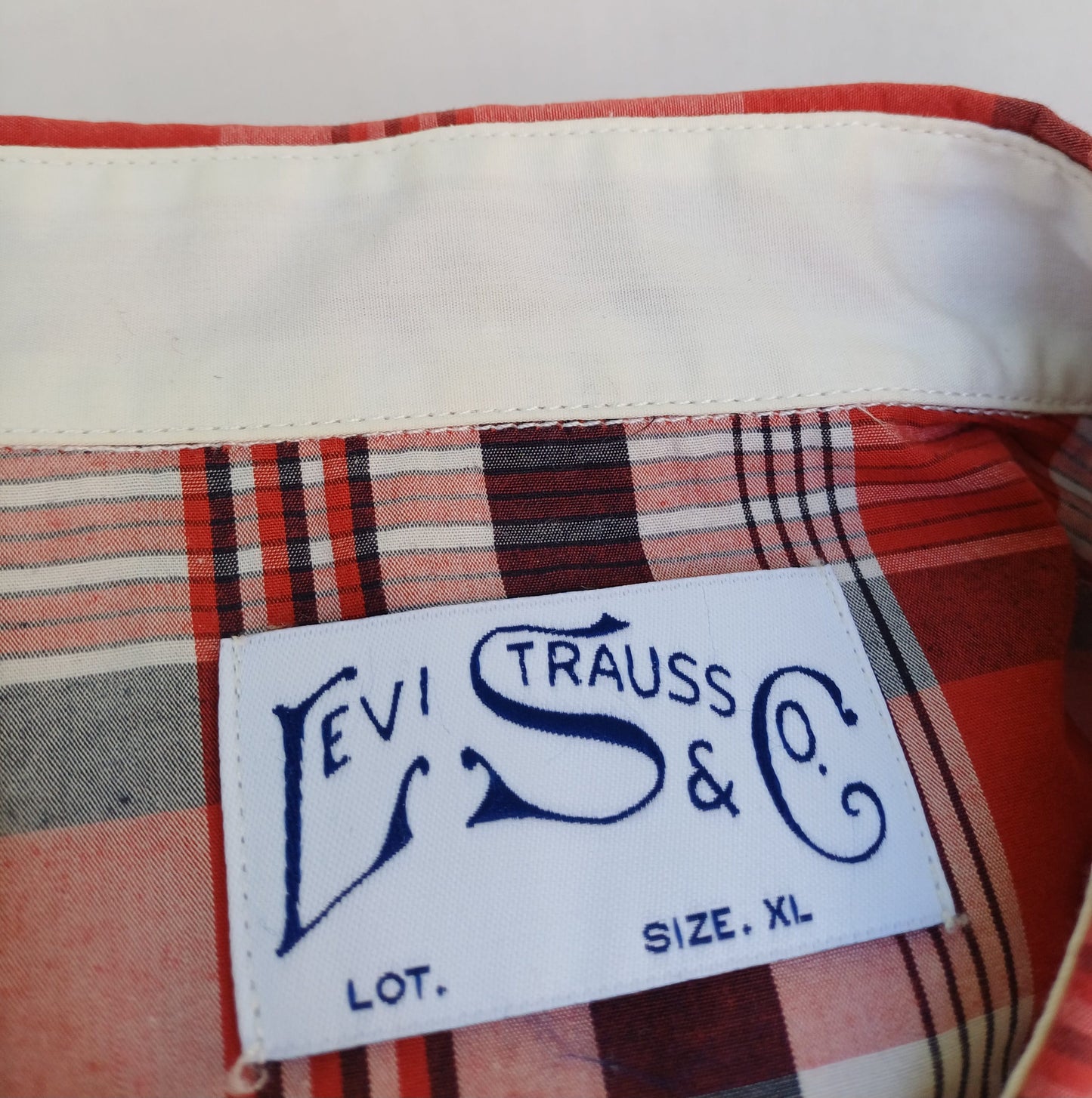 Levi Strauss Cotton Check Button-Up Shirt Mens XL